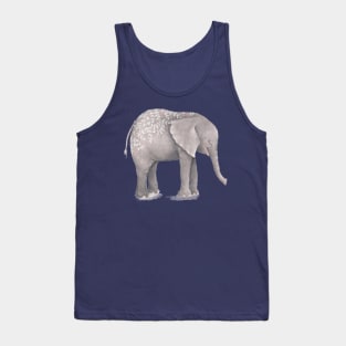 Cute Elephant with Flowers Tank Top